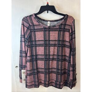 Vanilla Bay‎ Shirt Plaid LAce Buttons on Back Small